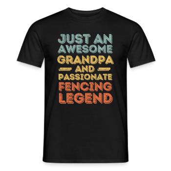 Grandpa fencing retro - Men's T-Shirt - black - Front - AI Model Male 178 light (178cm)