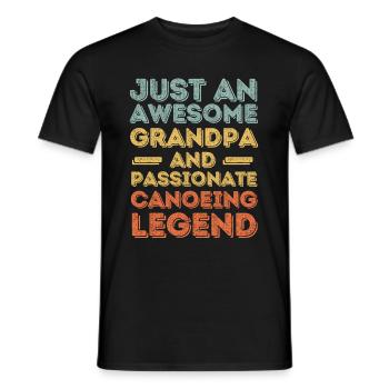 Grandpa canoeing retro - Men's T-Shirt - black - Front - AI Model Male 178 light (178cm)