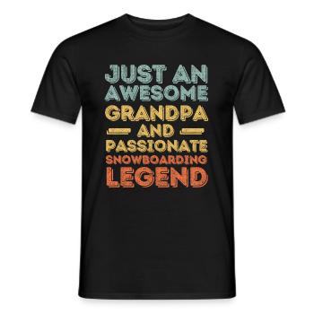 Grandpa Snowboard retro - Men's T-Shirt - black - Front - AI Model Male 178 light (178cm)