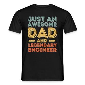 Dad Engineer Father's Day - Men's T-Shirt - black - Front - AI Model Male 178 light (178cm)