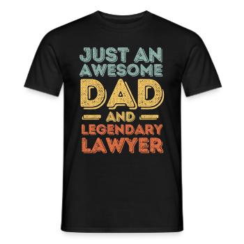 Papa Lawyer Father's Day - Men's T-Shirt - black - Front - AI Model Male 178 light (178cm)