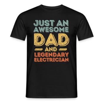 Papa Elektriker Vatertag - Männer T-Shirt - Schwarz - Vorne - AI Model Male 178 light (178cm)