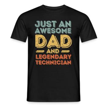 Papa Techniker Vatertag - Männer T-Shirt - Schwarz - Vorne - AI Model Male 178 light (178cm)
