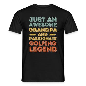 Opa Golfen retro - Männer T-Shirt - Schwarz - Vorne - AI Model Male 178 light (178cm)