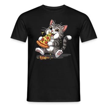 Hangover is enjoyable pizza - Men's T-Shirt - black - Front - AI Model Male 178 light (178cm)