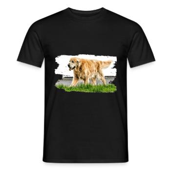Golden Retriever a un tempérament affligé - T-shirt homme - noir - Devant - AI Model Male 178 light (178cm)