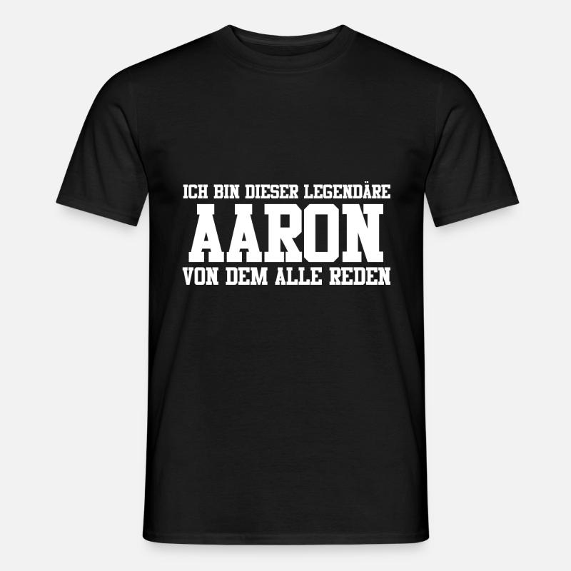 Aaron Name Design - Männer T-Shirt - Schwarz