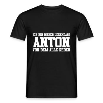 Anton Name Design - Männer T-Shirt - Schwarz - Vorne - AI Model Male 178 light (178cm)