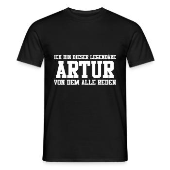 Artur Name Design - Männer T-Shirt - Schwarz - Vorne - AI Model Male 178 light (178cm)