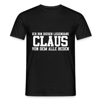 Claus Name Design - Männer T-Shirt - Schwarz - Vorne - AI Model Male 178 light (178cm)
