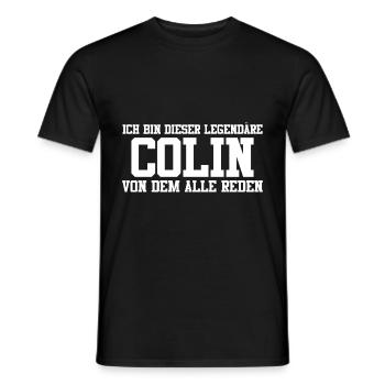 Colin Name Design - Männer T-Shirt - Schwarz - Vorne - AI Model Male 178 light (178cm)