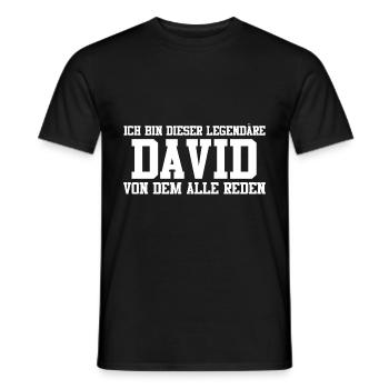 David Name Design - Männer T-Shirt - Schwarz - Vorne - AI Model Male 178 light (178cm)