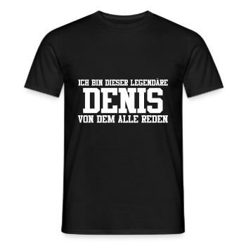 Denis Name Design - Männer T-Shirt - Schwarz - Vorne - AI Model Male 178 light (178cm)