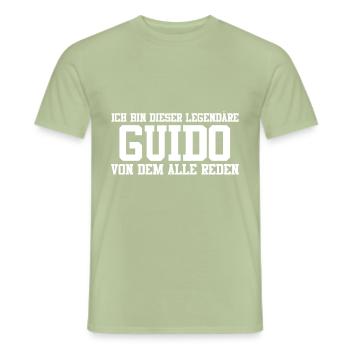 Guido Name Design - Männer T-Shirt - Sage - Vorne - AI Model Male 178 light (178cm)