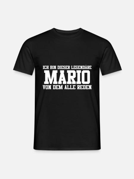 Mario Name Design - Männer T-Shirt - Schwarz