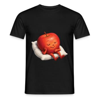 Apfel - Männer T-Shirt - Schwarz - Vorne - AI Model Male 178 light (178cm)