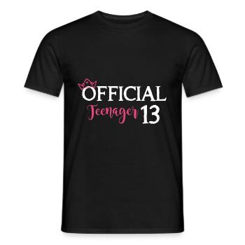 Adolescent fille princesse 13e anniversaire - T-shirt homme - noir - Devant - AI Model Male 178 light (178cm)