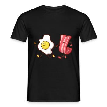 Breakfast Eggs Bacon Gift - Men's T-Shirt - black - Front - AI Model Male 178 light (178cm)
