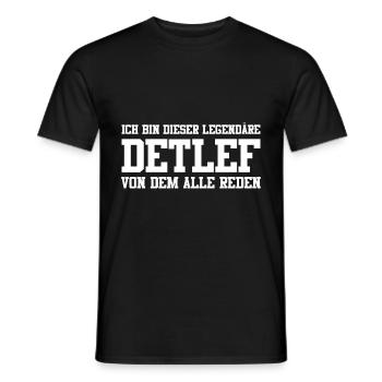 Detlef Name Design - Männer T-Shirt - Schwarz - Vorne - AI Model Male 178 light (178cm)