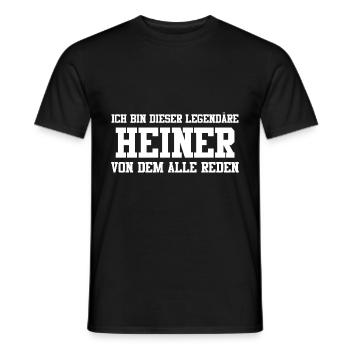 Heiner Name Design - Männer T-Shirt - Schwarz - Vorne - AI Model Male 178 light (178cm)