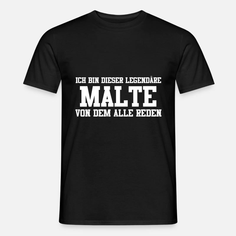 Malte Name Design - Männer T-Shirt - Schwarz