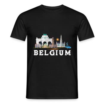 Belgien - Männer T-Shirt - Schwarz - Vorne - AI Model Male 178 light (178cm)