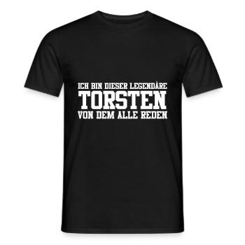 Torsten Name Design - Männer T-Shirt - Schwarz - Vorne - AI Model Male 178 light (178cm)