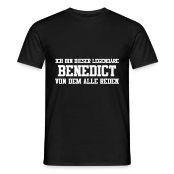 Benedict Name Design - Männer T-Shirt - Schwarz - Vorne - AI Model Male 178 light (178cm)