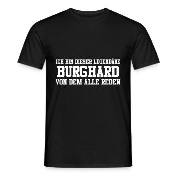 Burghard Name Design - Männer T-Shirt - Schwarz - Vorne - AI Model Male 178 light (178cm)