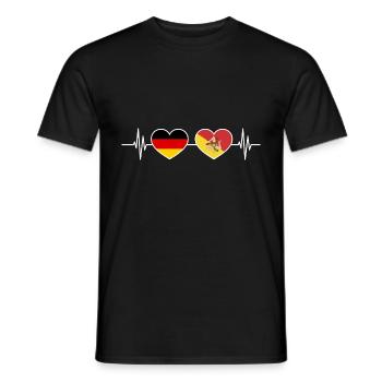 Herzschlag Deutschland Sizilien - Männer T-Shirt - Schwarz - Vorne - AI Model Male 178 light (178cm)