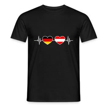 Herzschlag Deutschland Österreich - Männer T-Shirt - Schwarz - Vorne - AI Model Male 178 light (178cm)