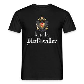 Vintage Österreich K&K Hof Griller Wappen - Männer T-Shirt - Schwarz - Vorne - AI Model Male 178 light (178cm)