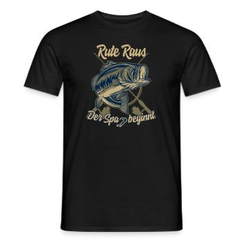 Angler T-shirts pike and carp fishing fish - Men's T-Shirt - black - Front - AI Model Male 178 light (178cm)