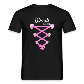 Dirndl Shirt Costume Femme Drôle Dirndl Remplacement - T-shirt homme - noir - Devant - AI Model Male 178 light (178cm)