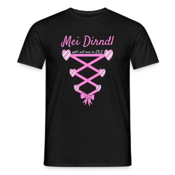 Dirndl Shirt Women's Costume Funny Dirndl Replacement - Men's T-Shirt - black - Front - AI Model Male 178 light (178cm)