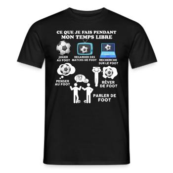 Mon Temps Libre Humour Foot - T-shirt homme - noir - Devant - AI Model Male 178 light (178cm)