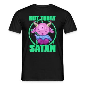 Not Today Satan Funny Halloween Kawaii Devil - Men's T-Shirt - black - Front - AI Model Male 178 light (178cm)