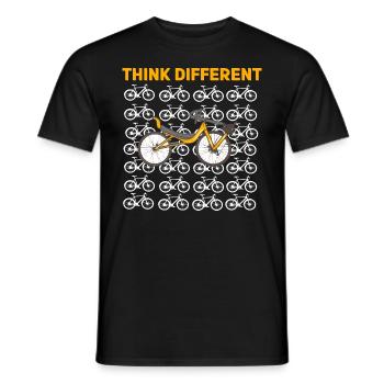 Liegerad Think Different - Männer T-Shirt - Schwarz - Vorne - AI Model Male 178 light (178cm)
