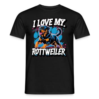 Ich Liebe mein Rottweiler - Männer T-Shirt - Schwarz - Vorne - AI Model Male 178 light (178cm)