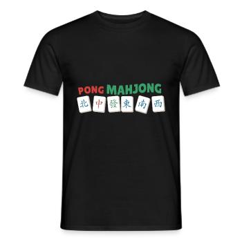 Cadeau pour les fans de Mahjong - T-shirt homme - noir - Devant - AI Model Male 178 light (178cm)