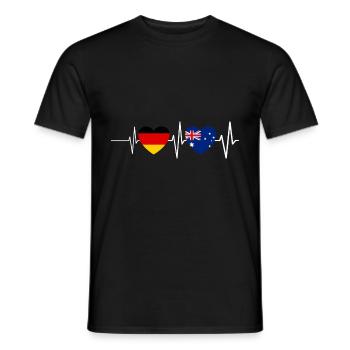 Australier Deutscher Herzschlag Deutschland Austra - Männer T-Shirt - Schwarz - Vorne - AI Model Male 178 light (178cm)