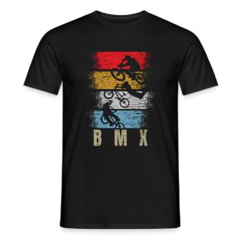 BMX Rad Fahrrad Retro Geschenk - Männer T-Shirt - Schwarz - Vorne - AI Model Male 178 light (178cm)