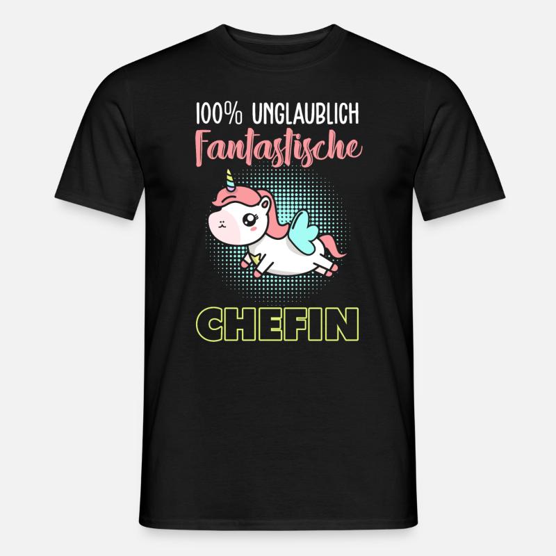 Einhorn Chefin - Männer T-Shirt - Schwarz