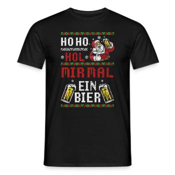 Weihnachten Bier Weihnachtsfeier - Männer T-Shirt - Schwarz - Vorne - AI Model Male 178 light (178cm)
