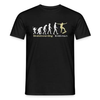 Skateboard Evolution Skater - Männer T-Shirt - Schwarz - Vorne - AI Model Male 178 light (178cm)