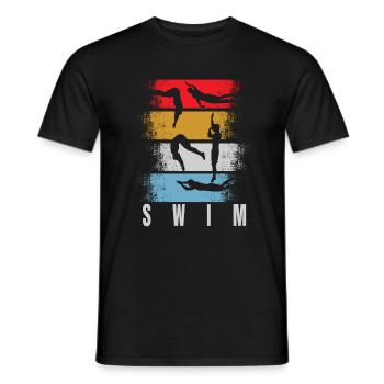 Rétro de natation - T-shirt homme - noir - Devant - AI Model Male 178 light (178cm)