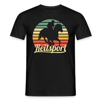 Reitsport Reitschule - Männer T-Shirt - Schwarz - Vorne - AI Model Male 178 light (178cm)