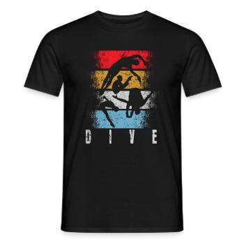 Turmspringen Wasserspringen Retro - Männer T-Shirt - Schwarz - Vorne - AI Model Male 178 light (178cm)