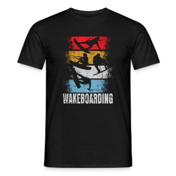 Wakeboard rétro - T-shirt homme - noir - Devant - AI Model Male 178 light (178cm)