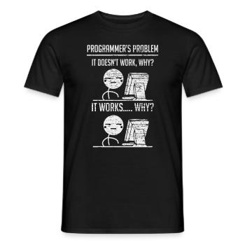 Programming programmers coding - Men's T-Shirt - black - Front - AI Model Male 178 light (178cm)